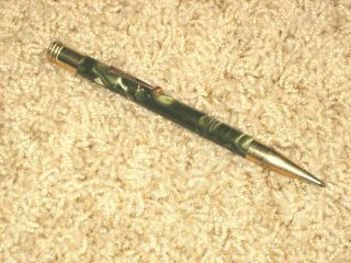 Vintage Antique Leboeuf Mechanical Pencil With Green Marbling