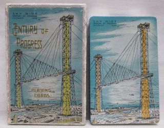 Vintage 1933 Century Of Progress Deck Playing Cards Chicago Worlds Fair Sky Ride