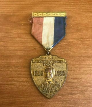 Antique Cuban Masonic Medal Jose Marti Mason Centenary " La Gran Logia " Havana