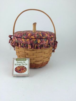 Longaberger 1995 Pumpkin Basket Combo W Lid Tie On Fall Foliage