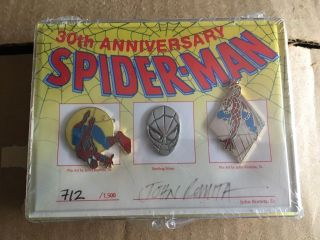 30th Anniversary Spider - Man Pin Set 712/1500 Signed By John Romita