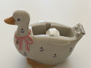 Vintage Duck / Goose Tape Dispenser Ceramic Hand Crafted by Otagiri in Japan 7