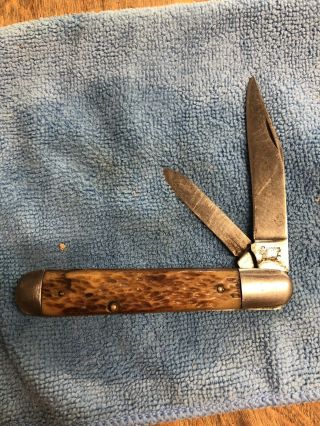 Vintage Queen City Knife/ 1922 - 32 Jigged Bone 2 Blade Pocket Knife/ Usa