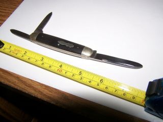 Vintage Pocket Knife Cattaraugus Equal End Whittler Ebony Scales Good Snap