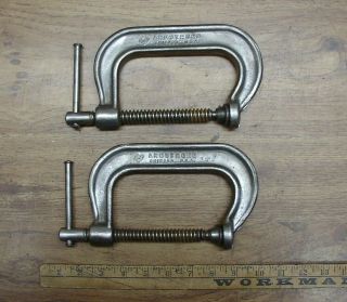 2 Vintage Armstrong No.  404 " C " Clamps With 4 " Capacity,
