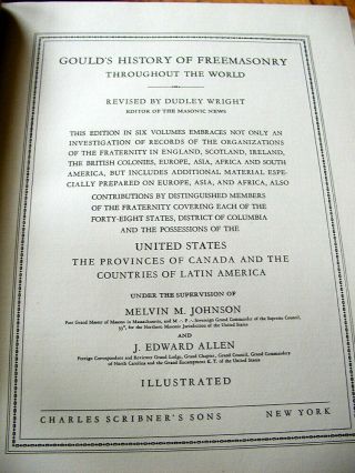 Vintage 1936 Gould ' s History of Freemasonry 5 Volumes Books Book 5