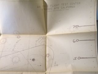 Rare Vintage 1960s Space Flight Test Center Map Schematic Edwards Afb - Nasa