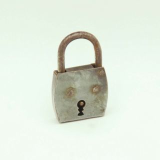 Vintage Metal Lock With Orignal Key Rare Old Padlock Vgt From France
