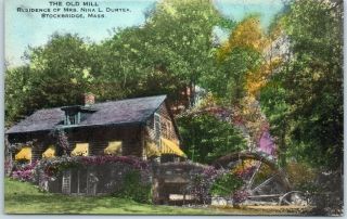 Stockbridge Ma Postcard " The Old Mill Residence Of Mrs.  Nina L.  Duryea "