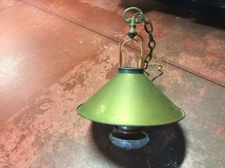 Vintage All Brass Hanging Ceiling Swag Hurricane Style Lamp - Lights Parts/rewire