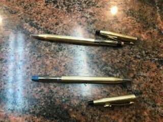 Vintage Cross 10k Gold Filled Pen And Pencil Set 1 With Ti Logo