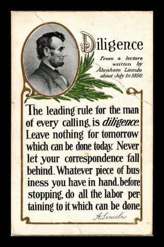 Dr Jim Stamps Us President Lincoln Quote Topical Illinois Postcard