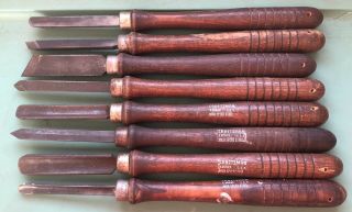 Set Of 8 Vintage Craftsman Chisel Gouge Wood Carving Lathe Turning Tool Hss
