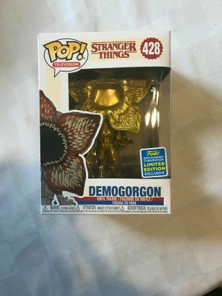 Funko Pop 2019 Sdcc Shared Exclusive Stranger Things Gold Demogorgon