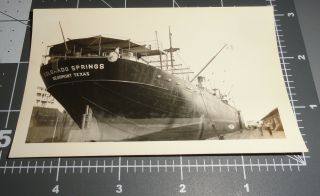 1930s Colorado Springs Steamer Tanker Beaumont Texas Tx Steam Ship Vintage Photo