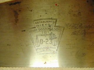 Vintage Disston No.  D - 23 Crosscut Hand Saw - 11 PPI - INV107 6
