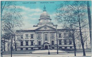 Ohio Oh Ironton Court House Staleys Pharmacy Blue Sky Eagle Post Card Postcard