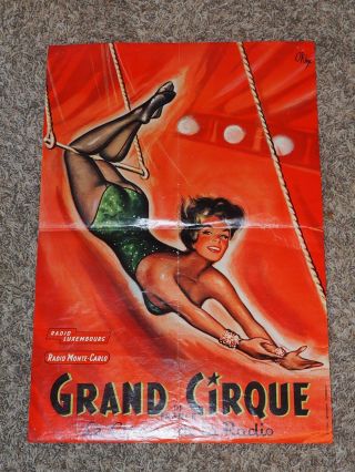 Grand Cirque De France Le Cirque De La Radio Oklay Circus Poster 1960 15 X 21.  5 "