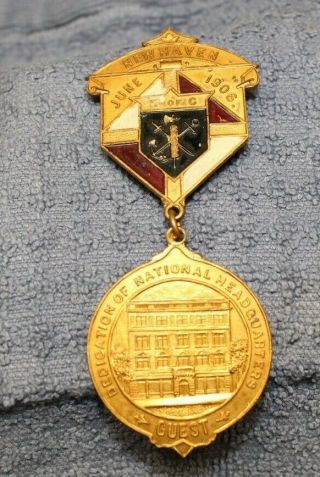 Orig.  Knights Of Columbus Haven Ct June 1906 Dedication Guest Medal