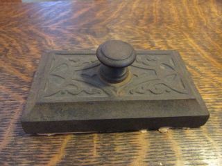 Antique Cast Iron Eastlake Style Ink Blotter,  Paperweight