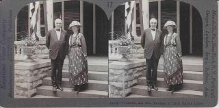 Stereoview President Warren Harding & Wife At Their Marion Ohio Home