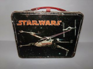 Vintage 1977 Star Wars Metal Lunch Box Thermos King Seeley No Thermos As - Is