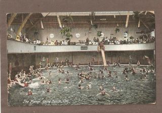 Vintage Postcard 1909 Bath House Long Beach California