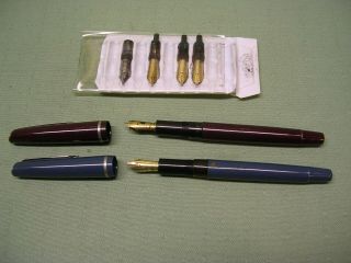 2 Vintage Osmiroid Calligraphy Pens With 6 Tips,  Circa 1960 