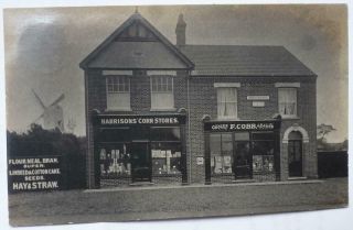 Real Photo Postcard Sprowston Rd With Mill In Background Harrison & Cobbs