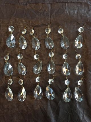 18 Vintage White/clear Chandelier Drops