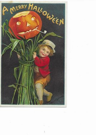 Artist Signed: Ellen Clapsaddle " A Merry Halloween " (series 978)