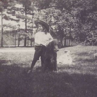 1890s? Cabinet Photo Kodak Snapshot Young Reed Mayo & Family Pet Dog