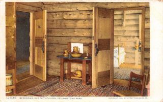 C22 - 4398,  Bedrooms,  Old Faithful Inn,  Yellowstone Park,  C1909.  Postcard.