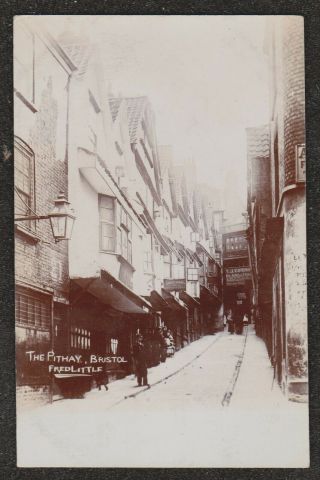 1920 Bristol The Pithay Street View Real Photo Postcard Fred Little
