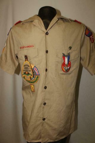 Vtg Bsa Boy Scouts Of America Mens Small Uniform Scouting Shirt Ventura County