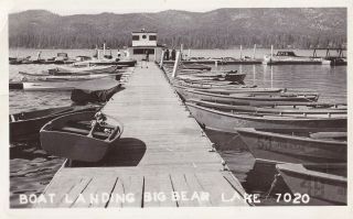 Vintage Rppc: Boat Landing At Big Bear Lake,  Ca - Row Boats,  Motor Boats