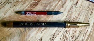 Awesome Vintage Huge Philips Radio Pencil With Brass Cap And End - Advertising