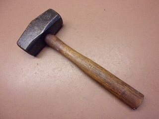 Vintage Plumb Usa 3 Lb.  Sledge Hammer Hickory Handle Blacksmith Tool