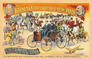 M2529 Advertisement Linen Postcard,  Barnum Bailey Circus