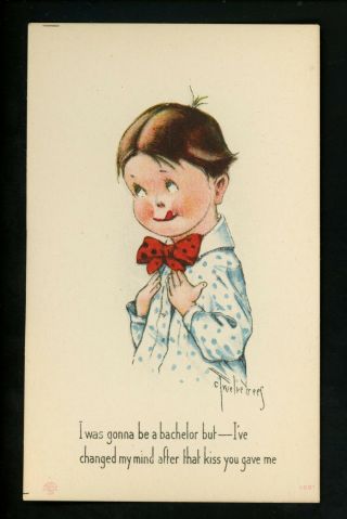 Artist Signed Vintage Postcard Twelvetrees,  Bergman 1051 Boy Child Comic