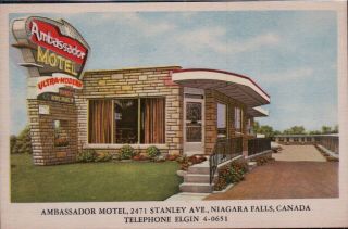 Ambassador Motel,  Niagara Falls,  Canada Vintage Postcard