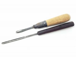 2 Antique James Cam J.  CAM Wood Carving Gouge Chisel Vintage Tools 3/16 