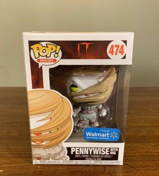 Funko Pop Pennywise With Wig Walmart Exclusive,  Green Eyes,  (minor Box Damage)