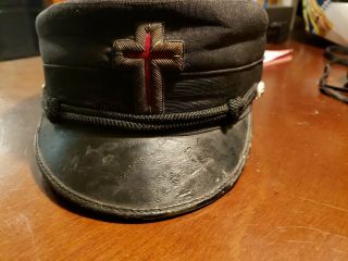 Vintage Masonic Knight Templar Civil War Era Cap Kepi Hat Antique Freemasons