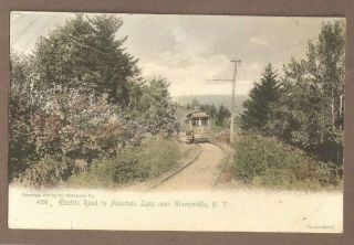 Vintage Postcard Electric Road To Mountain Lake Gloversville York