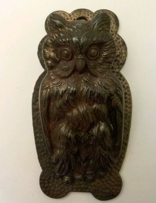 Antique Brass Victorian Metal Paper Clip,  Letter Holder,  Figural Owl,  Bird