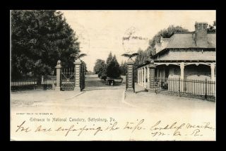 Dr Jim Stamps Us Entrance National Cemetery Gettysburg Pennsylvania Postcard