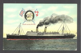 Postcard Canadian Pacific Line Empress Of Ireland Hands Across The Sea