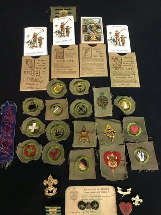 Vintage Boy Scout Membership Cards,  Badges & Pins
