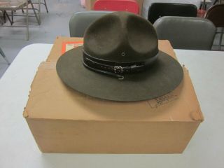 Antique Vintage Scout Master Hat 6 7/8 Long Oval Pristine Official 1940’s Felt